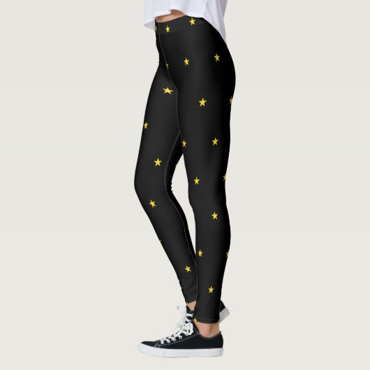 Celestial Star Pattern Luxe Comfort Stretch Fit レギンス (左)