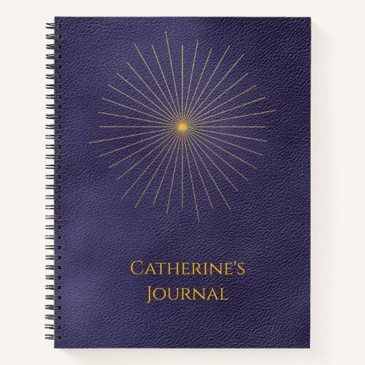 Celestial Starburst Blue Personalized Journal ノートブック (正面)