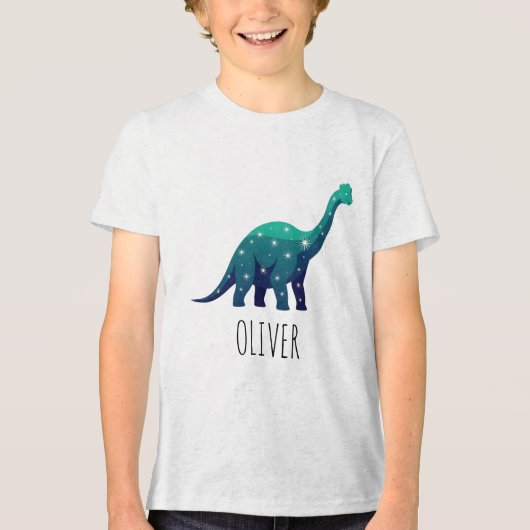 Celestial Starry Brachiosaurus – Magical Dinosaur トライブレンドＴシャツ (正面)