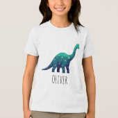 Celestial Starry Brachiosaurus – Magical Dinosaur トライブレンドＴシャツ (正面)