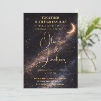 Celestial Starry Night Wedding Invitation 招待状