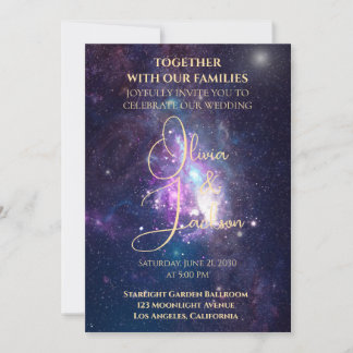 Celestial Starry Night Wedding Invitation 招待状