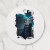 Celestial Stars | ネイビーとゴールドの結婚式 フェイバータグ (裏面)