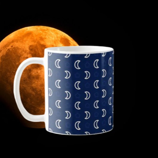 Celestial Stars & Moon Classic Mug – Navy Blue コーヒーマグカップ