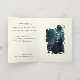 Celestial Stars | Navy/Gold Wedding Enclosure Card 箔グリーティングカード