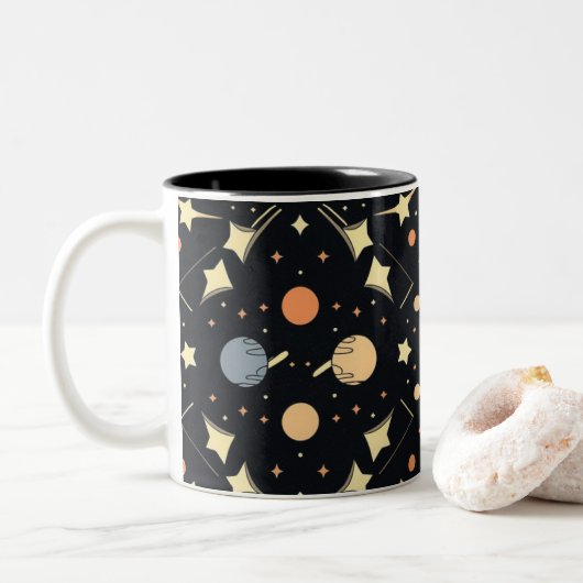 Celestial Stars & Planets Mug ツートーンマグカップ (ドーナツ)