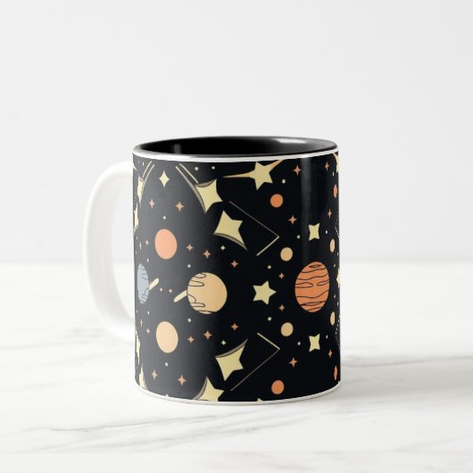 Celestial Stars & Planets Mug ツートーンマグカップ (正面左)