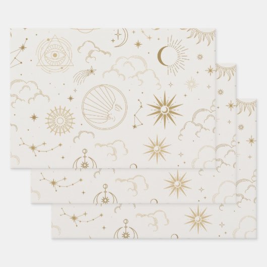 Celestial Sun and Moon ラッピングペーパーシート (セット)