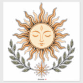 Celestial Sun Face Botanical Mystical Art シール (シート)
