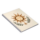 Celestial Sun Face Botanical Mystical Art ノートブック (右側)