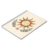 Celestial Sun Face Botanical Mystical Art ノートブック (左側)