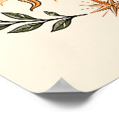 Celestial Sun Face Botanical Mystical Art ポスター (角)