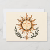 Celestial Sun Face Botanical Mystical Art 招待状 (正面)