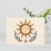 Celestial Sun Face Botanical Mystical Art 招待状 (スタンド正面)