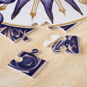 Celestial Sun Goddess Purple & White Mystical ジグソーパズル (側面)