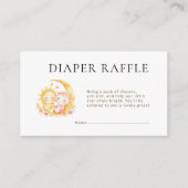 Celestial Sun Moon Baby Shower Diaper Raffle エンクロージャーカード (正面)