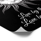 celestial sun moon black white simple graphic ポスター (角)