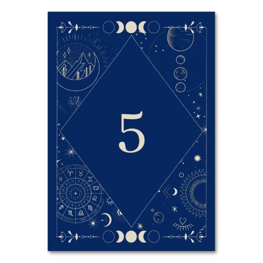 Celestial sun moon cosmic ethereal wedding  テーブルナンバー (正面)