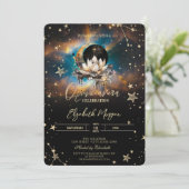 Celestial Sun,Moon Lotus Stars Quinceanera 招待状 (スタンド正面)