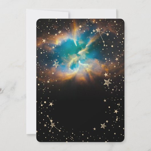 Celestial Sun,Moon Lotus Stars Quinceanera 招待状 (裏面)