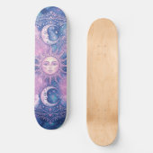 Celestial Sun & Moon Mandala Galaxy Nebula スケートボード (正面)