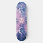 Celestial Sun & Moon Mandala Galaxy Nebula スケートボード (正面)