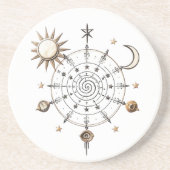 Celestial Sun & Moon Mandala Sandstone Coaster コースター (正面)