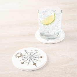Celestial Sun & Moon Mandala Sandstone Coaster コースター