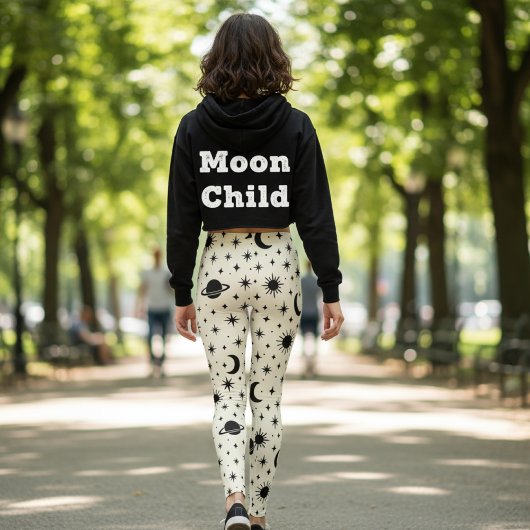 Celestial Sun Moon Stars Cream レギンス