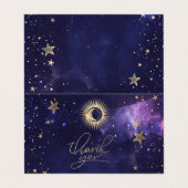 Celestial Sun,Moon,Stars Purple 名刺 (外部フラット)