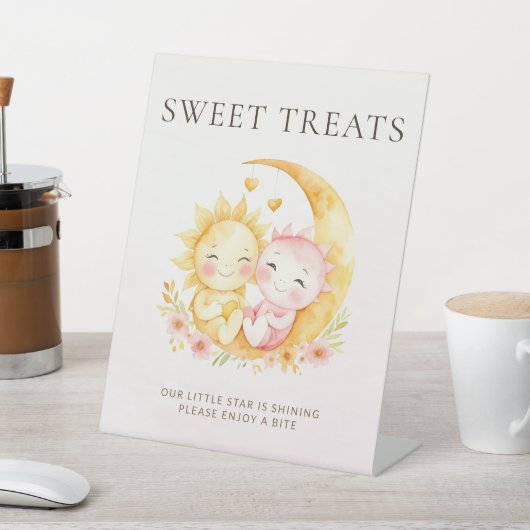 Celestial Sun Moon Sweet Treats Baby Shower 台座サイン (インサイチュ)
