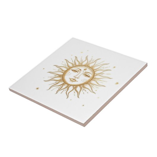 Celestial Sun with Face Gold and White タイル (側面)