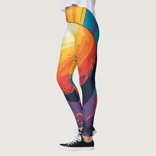 Celestial Sunset – Cosmic Art Activewear レギンス (左)