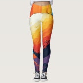 Celestial Sunset – Cosmic Art Activewear レギンス (正面)