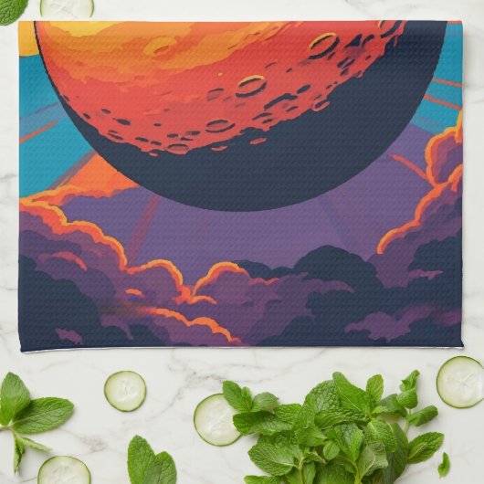Celestial Sunset Kitchen Towel キッチンタオル (折り畳み)