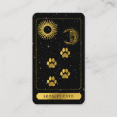 Celestial Tarot Dog Grooming Black Gold Thank You 名刺 (正面)