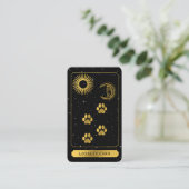 Celestial Tarot Dog Grooming Black Gold Thank You 名刺 (スタンド正面)