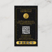 Celestial Tarot Hairdresser Black Gold Thank You 名刺 (裏面)