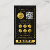 Celestial Tarot Hairdresser Black Gold Thank You 名刺 (裏面)