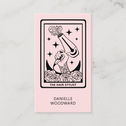 Celestial Tarot Hairdresser Blush Pink 名刺 (正面)