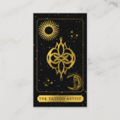 Celestial Tarot Logo Tattoo Artist Black Gold  名刺 (正面)