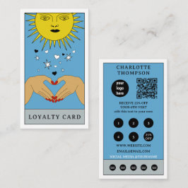 Celestial Tarot Sun Logo Small Business Loyalty  名刺