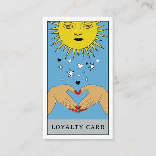 Celestial Tarot Sun Logo Small Business Loyalty  名刺 (正面)