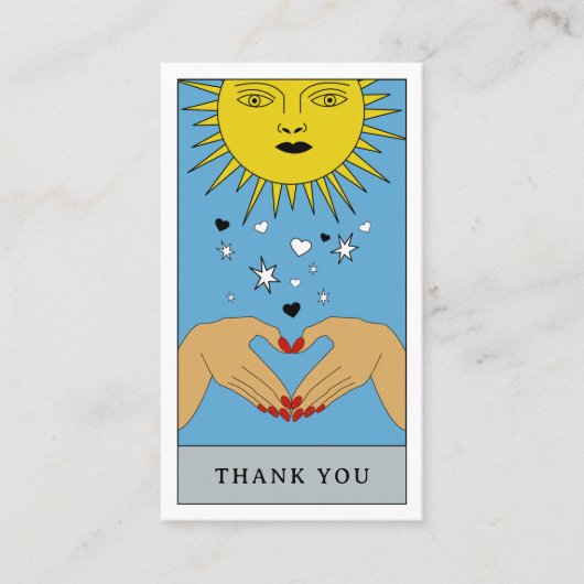 Celestial Tarot Sun Logo Thank You Small Business 名刺 (正面)