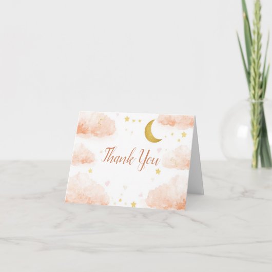 Celestial Thank You Card | Watercolor Clouds サンキューカード (正面)