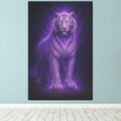 Celestial Thunder Purple White Tiger – High-End Fa キャンバスプリント (インサイチュ (ウッドフロア))