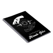 Celestial Touch おしゃれな太陽と月 手帳 ブラック ノートブック (右側)