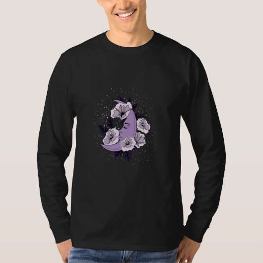 Celestial Tropics Purple Moon Flower Tシャツ (正面)