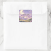 Celestial Unicorn Birthday Party スクエアシール (バッグ)