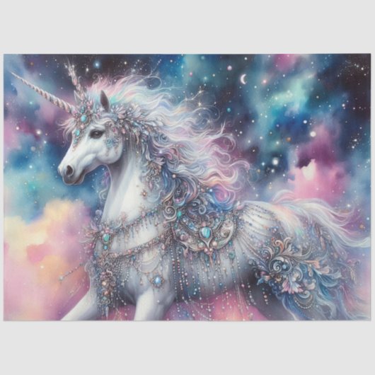 Celestial Unicorn Fairytale Craft Decoupage 薄葉紙 (正面)